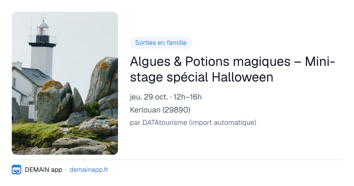 Algues & Potions magiques – Mini-stage spécial Halloween — Kerlouan