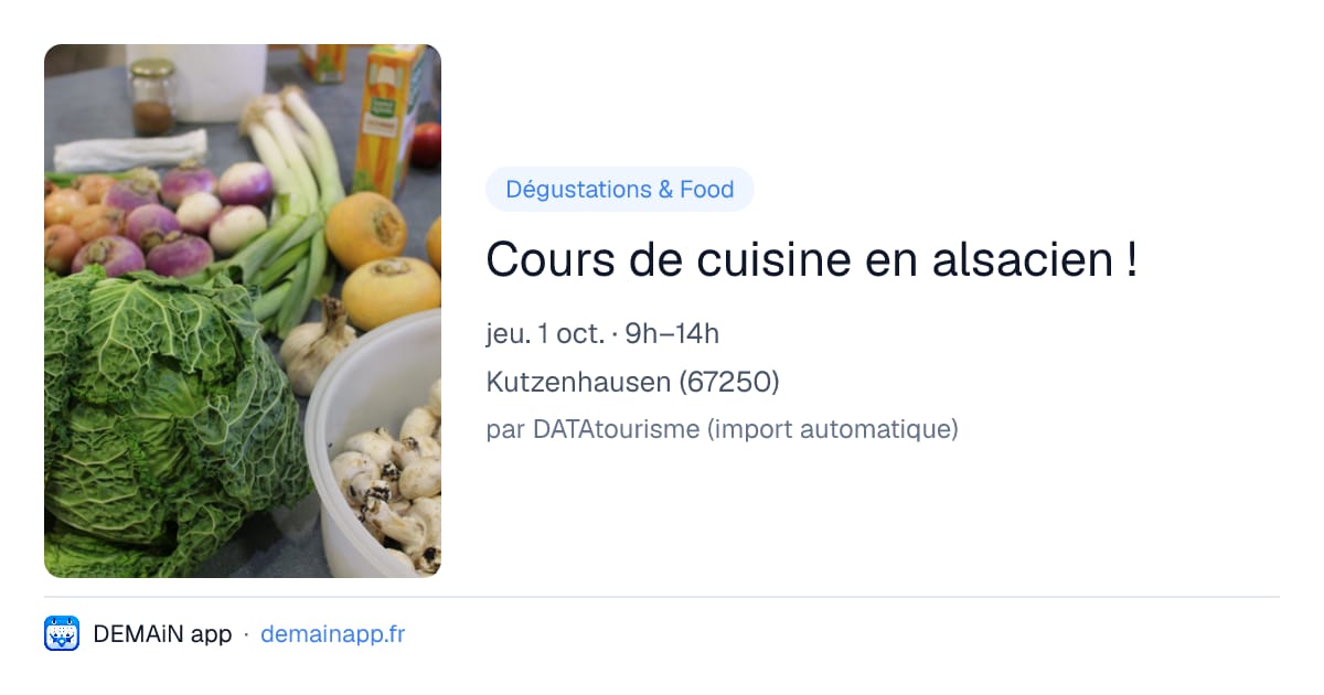 Cours de cuisine en alsacien ! — Kutzenhausen