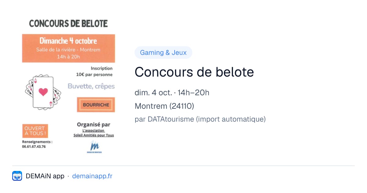 Concours de belote — Montrem