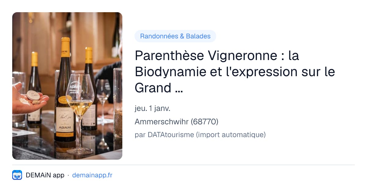 Parenthèse Vigneronne : la Biodynamie et l'expression sur le Grand Cru Kaefferkopf — Ammerschwihr