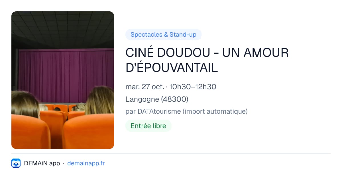 CINÉ DOUDOU - UN AMOUR D'ÉPOUVANTAIL — Langogne