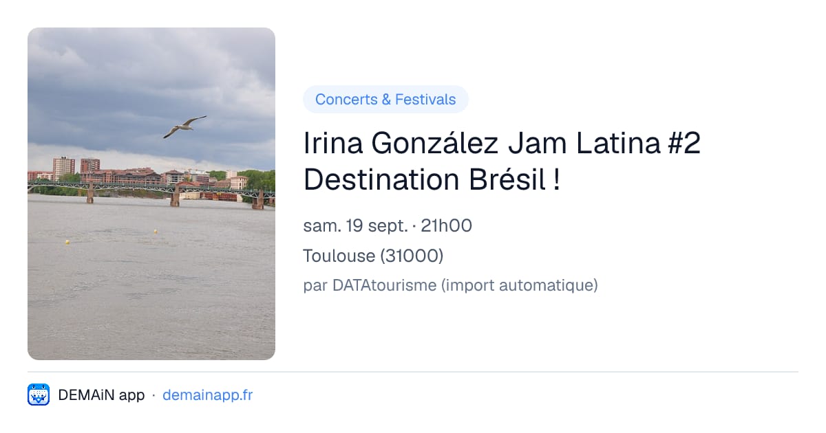 Irina González Jam Latina #2 Destination Brésil ! — Toulouse