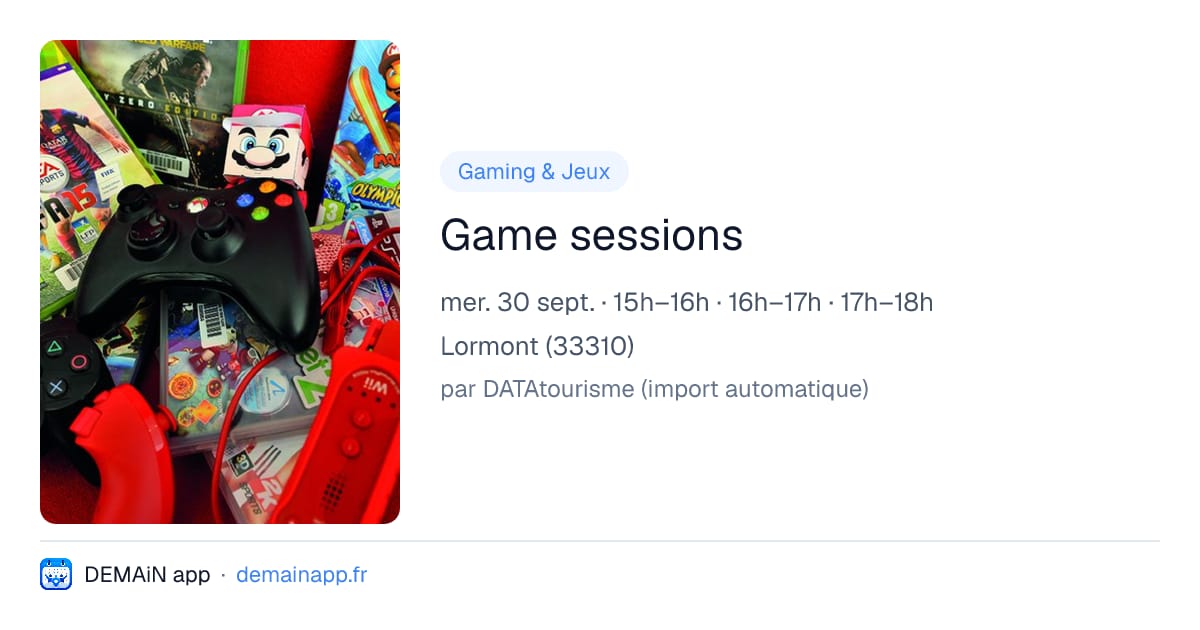 Game sessions — Lormont