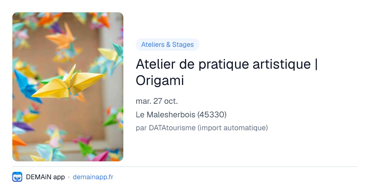 Atelier de pratique artistique | Origami — Le Malesherbois