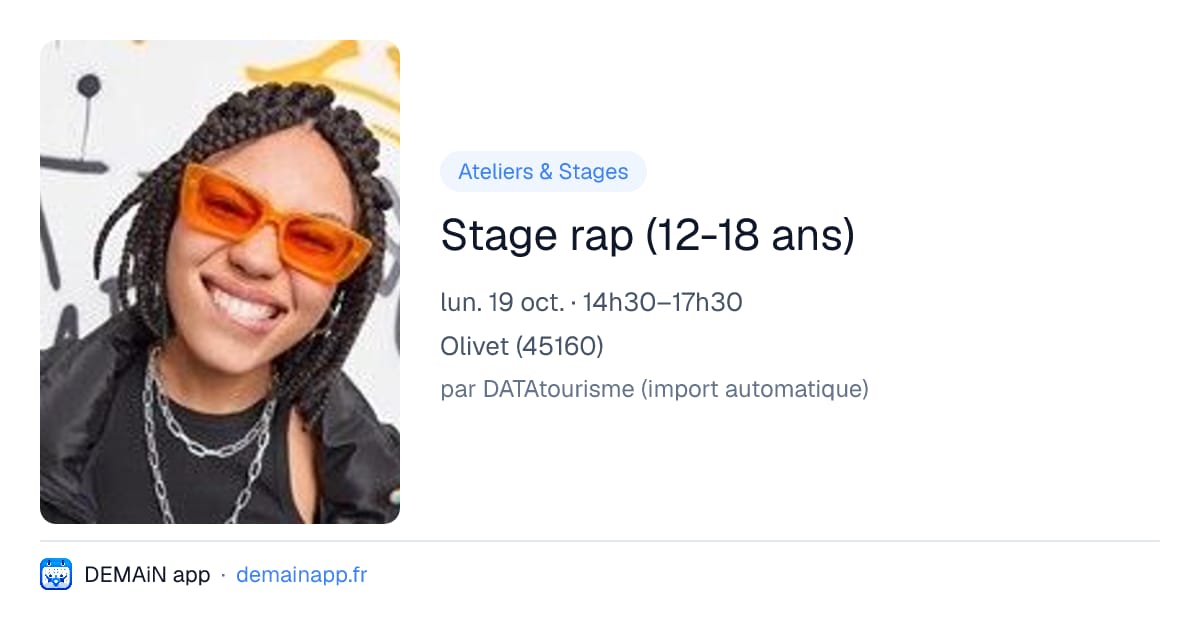 Stage rap (12-18 ans) — Olivet