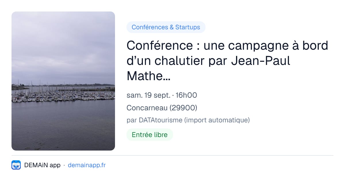 Conférence : une campagne à bord d’un chalutier par Jean-Paul Mathelier, photographe. — Concarneau