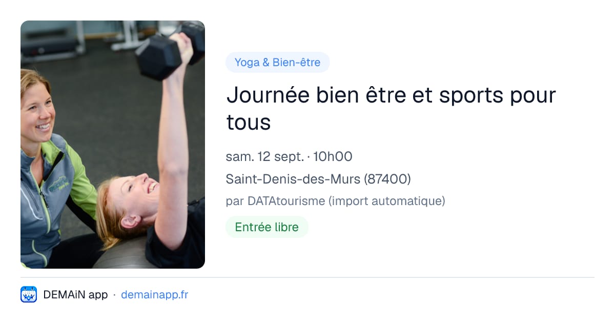 Journée bien être et sports pour tous — Saint-Denis-des-Murs