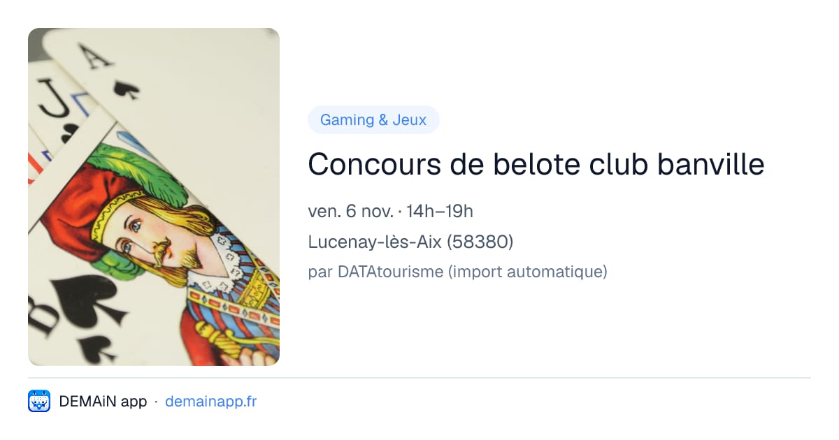 Concours de belote club banville — Lucenay-lès-Aix