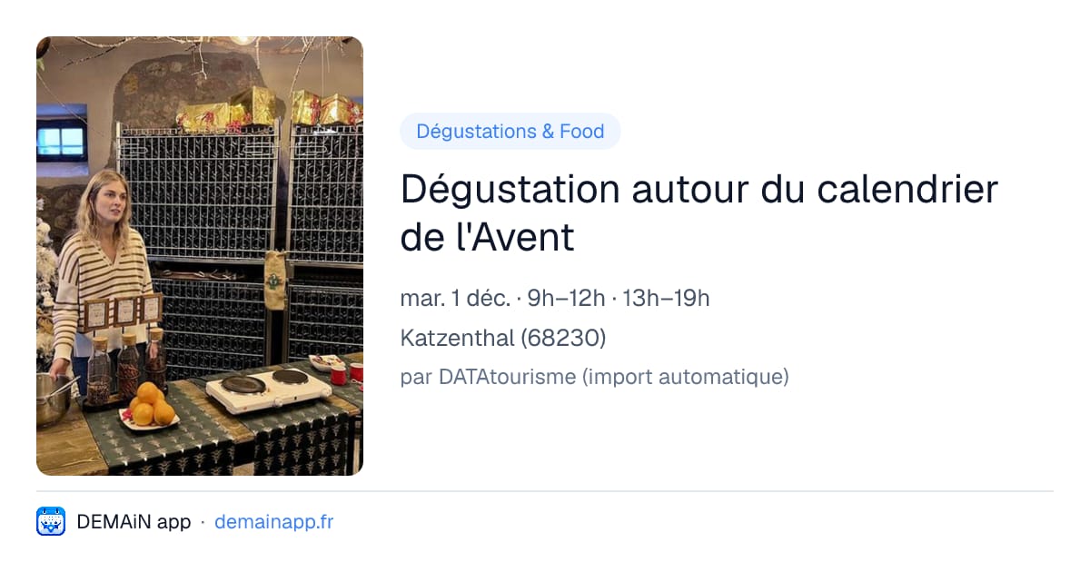Dégustation autour du calendrier de l'Avent — Katzenthal