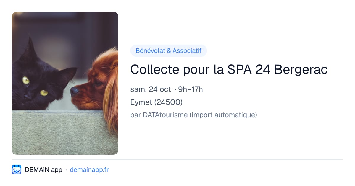 Collecte pour la SPA 24 Bergerac — Eymet