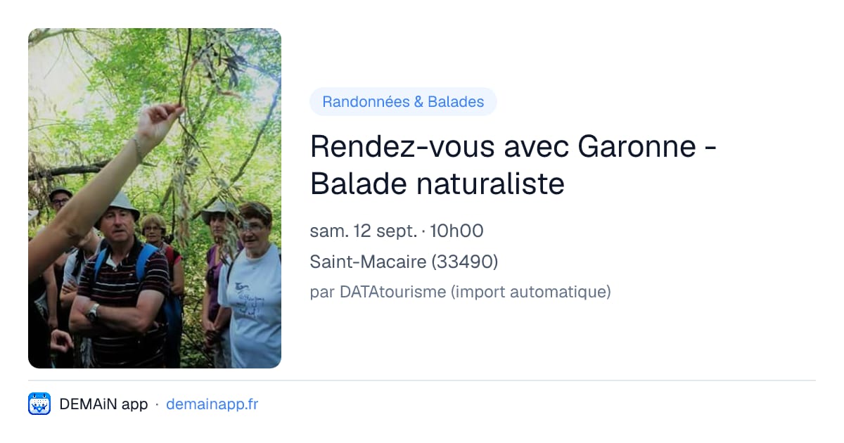 Rendez-vous avec Garonne - Balade naturaliste — Saint-Macaire