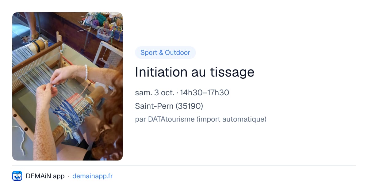Initiation au tissage — Saint-Pern
