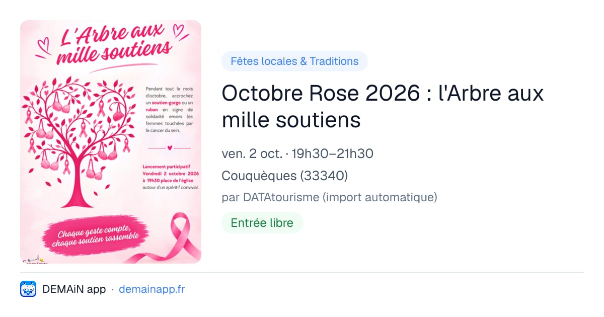 Octobre Rose 2026 : l'Arbre aux mille soutiens — Couquèques