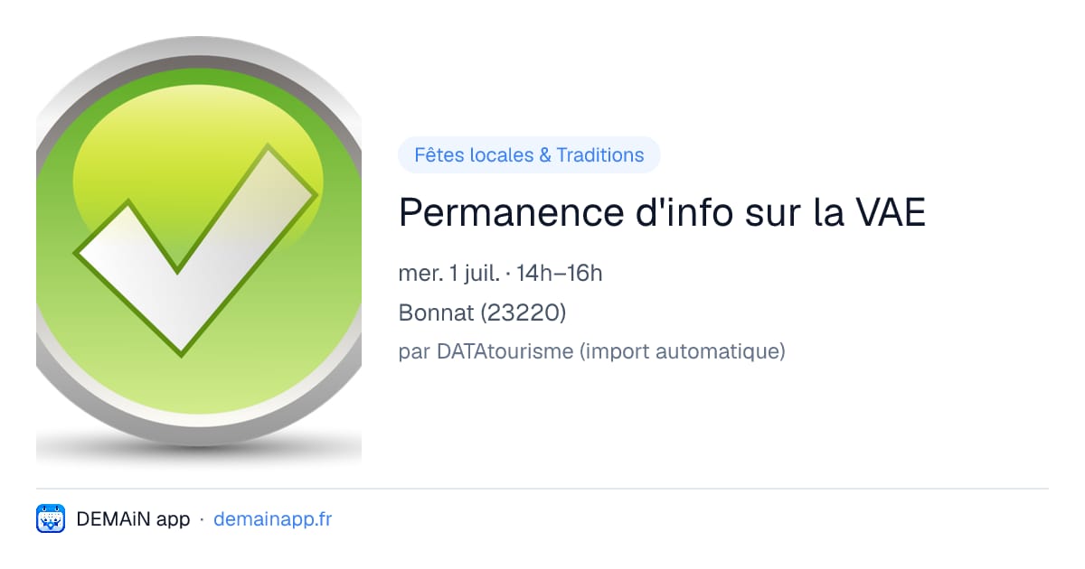 Permanence d'info sur la VAE — Bonnat