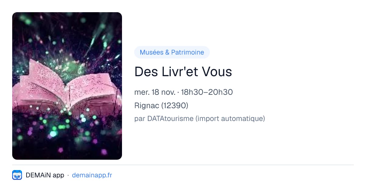 Des Livr'et Vous — Rignac