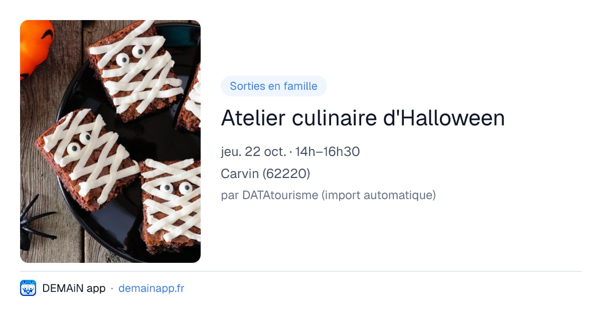 Atelier culinaire d'Halloween — Carvin