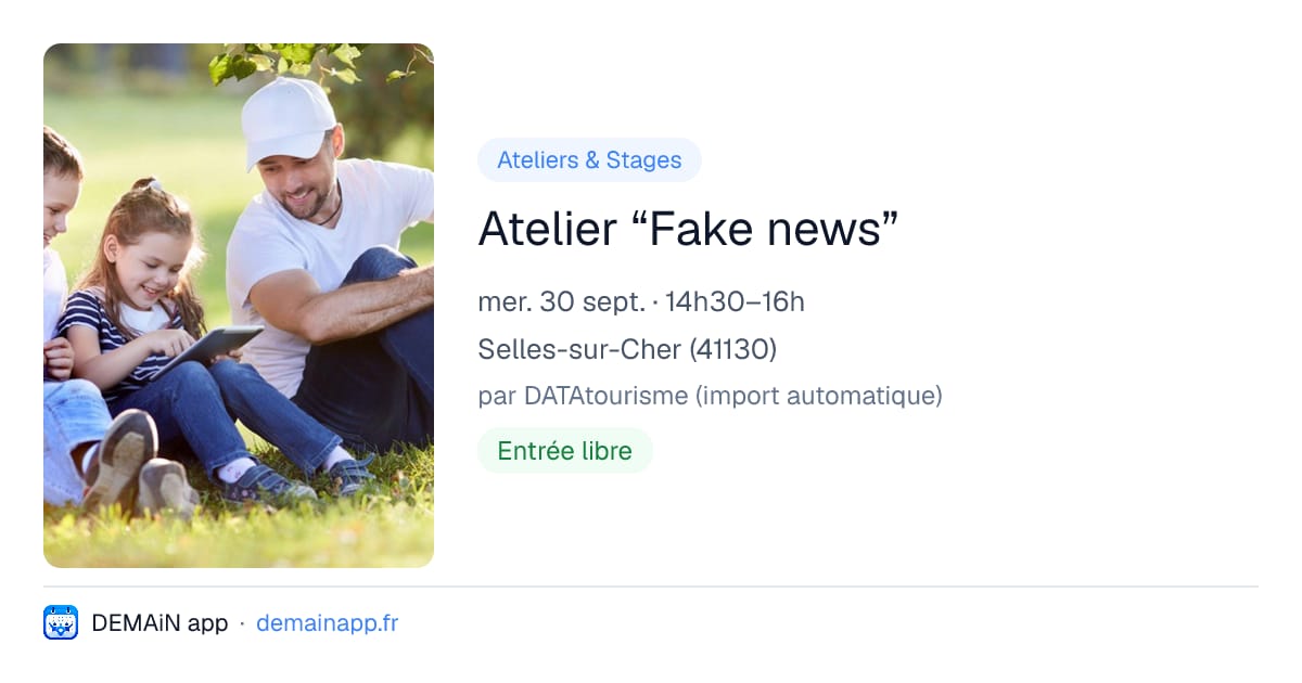 Atelier “Fake news” — Selles-sur-Cher