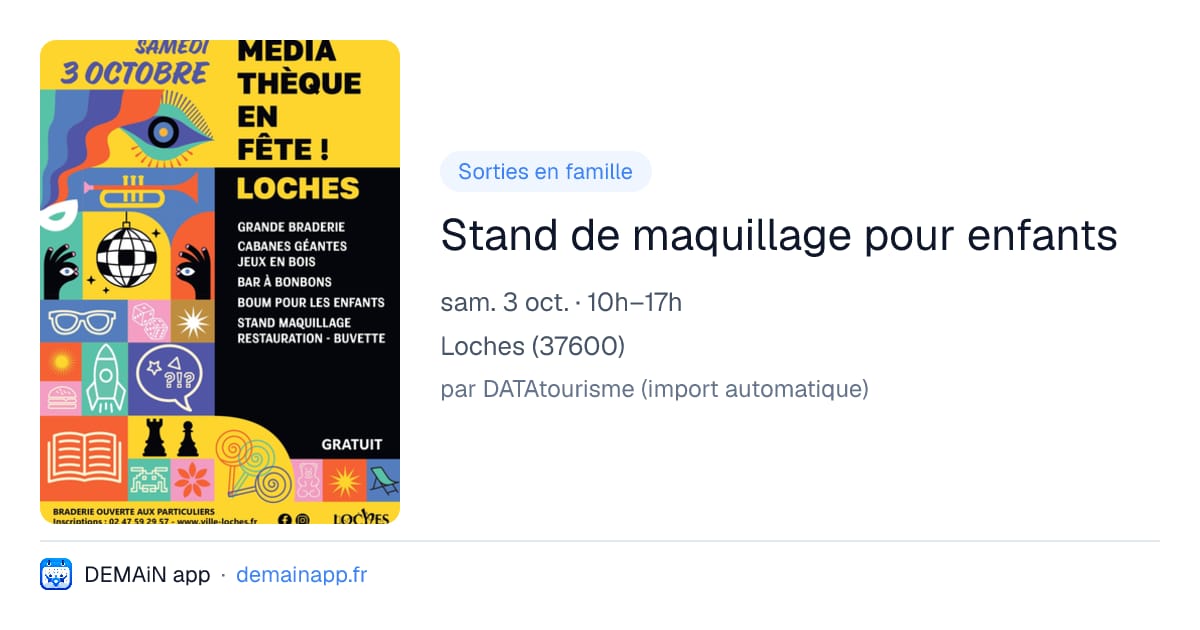 Stand de maquillage pour enfants — Loches