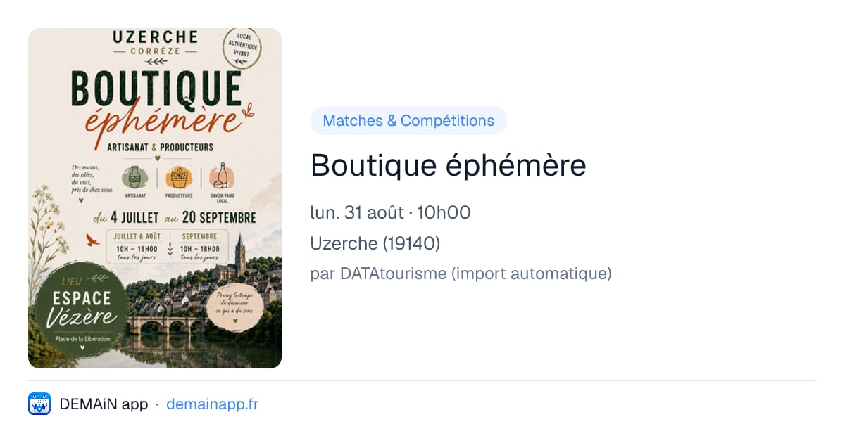 Boutique éphémère — Uzerche