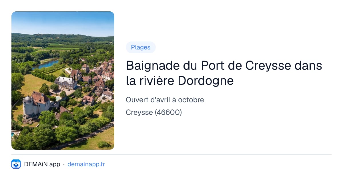Baignade du Port de Creysse dans la rivière Dordogne — Creysse