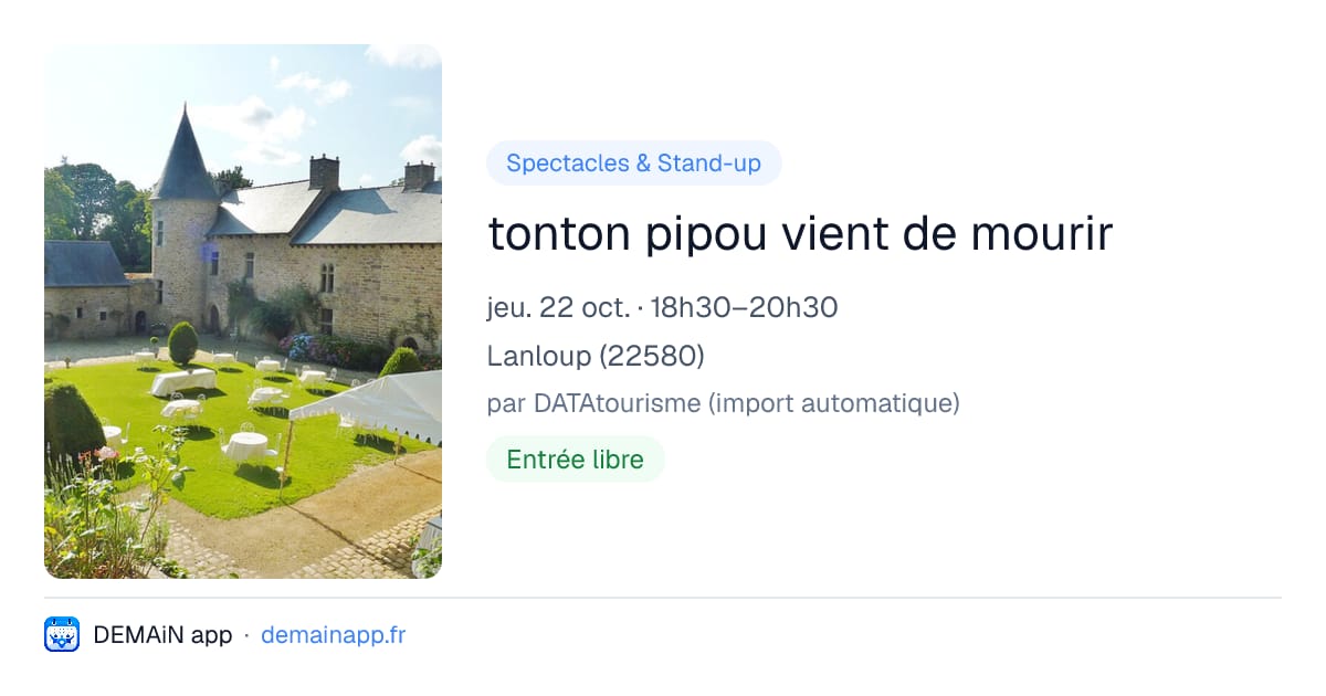 tonton pipou vient de mourir — Lanloup