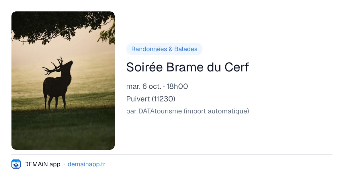 Soirée Brame du Cerf — Puivert