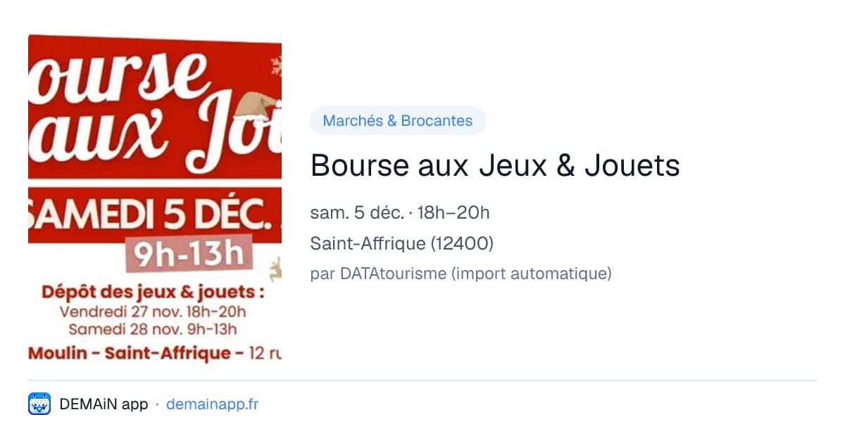 Bourse aux Jeux & Jouets — Saint-Affrique