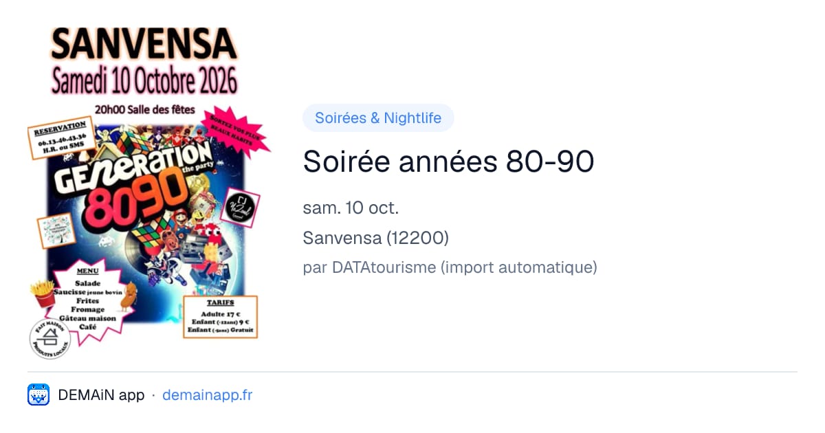 Soirée années 80-90 — Sanvensa