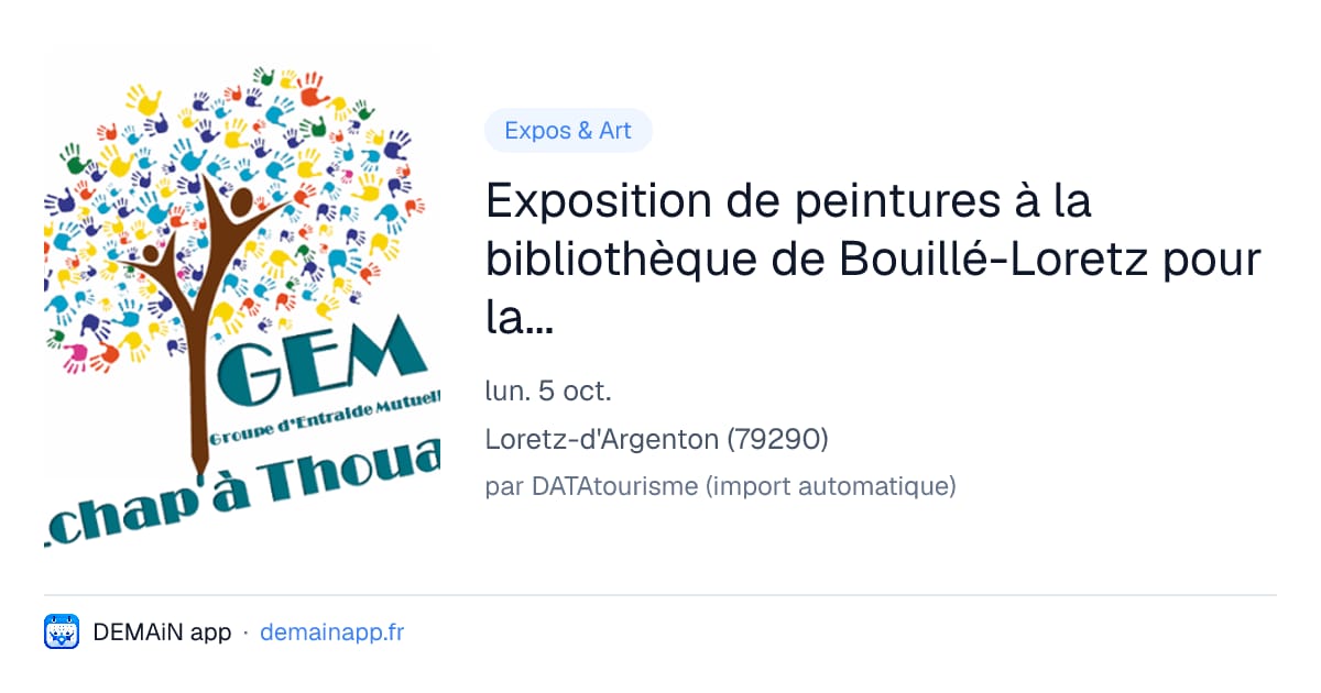 Exposition de peintures à la bibliothèque de Bouillé-Loretz pour la semaine sur la santé mentale — Loretz-d'Argenton
