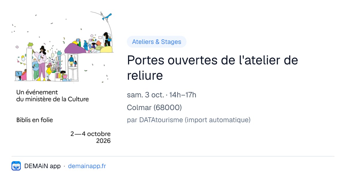 Portes ouvertes de l'atelier de reliure — Colmar