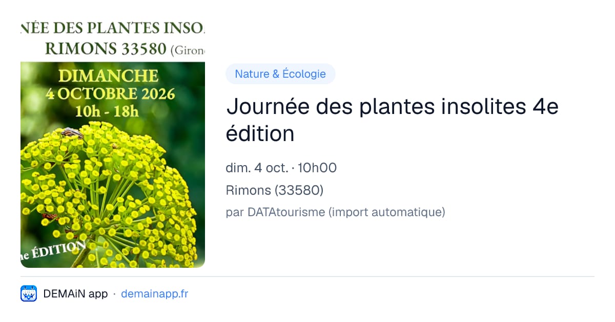 Journée des plantes insolites 4e édition — Rimons