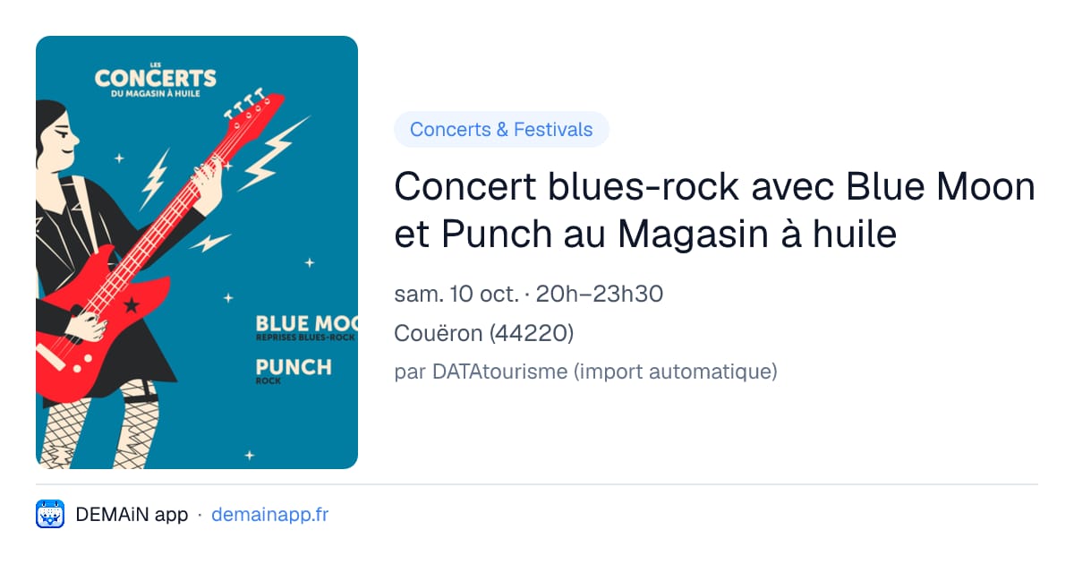 Concert blues-rock avec Blue Moon et Punch au Magasin à huile — Couëron
