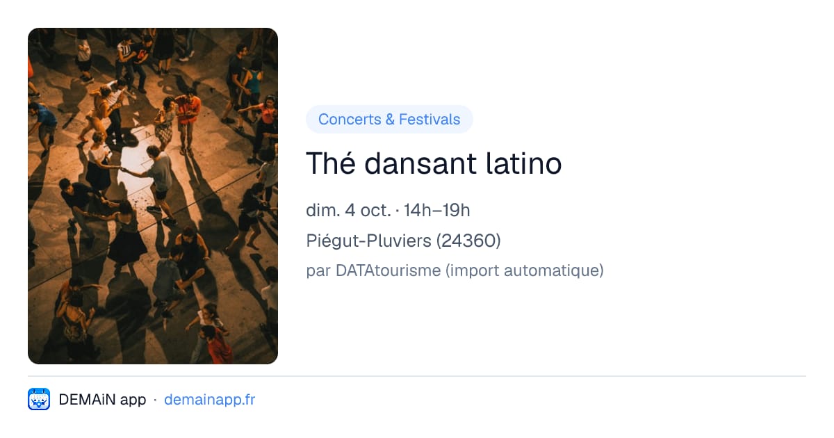 Thé dansant latino — Piégut-Pluviers