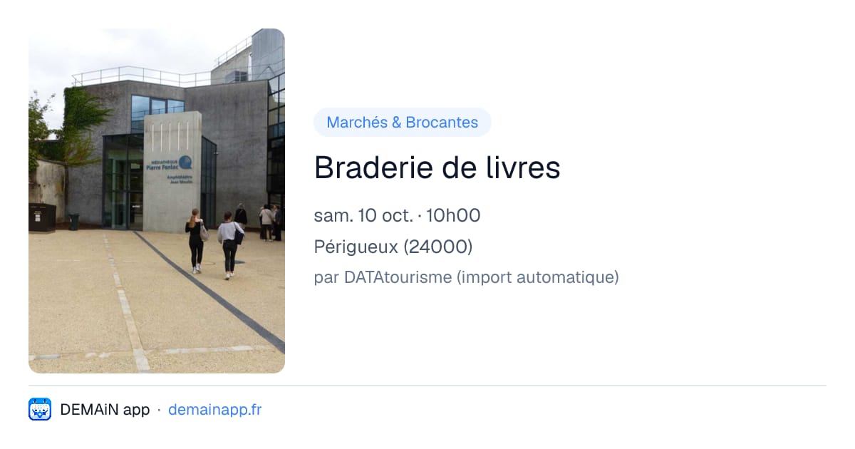Braderie de livres — Périgueux