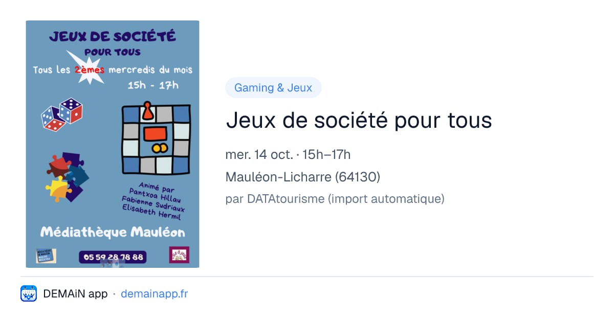 Jeux de société pour tous — Mauléon-Licharre