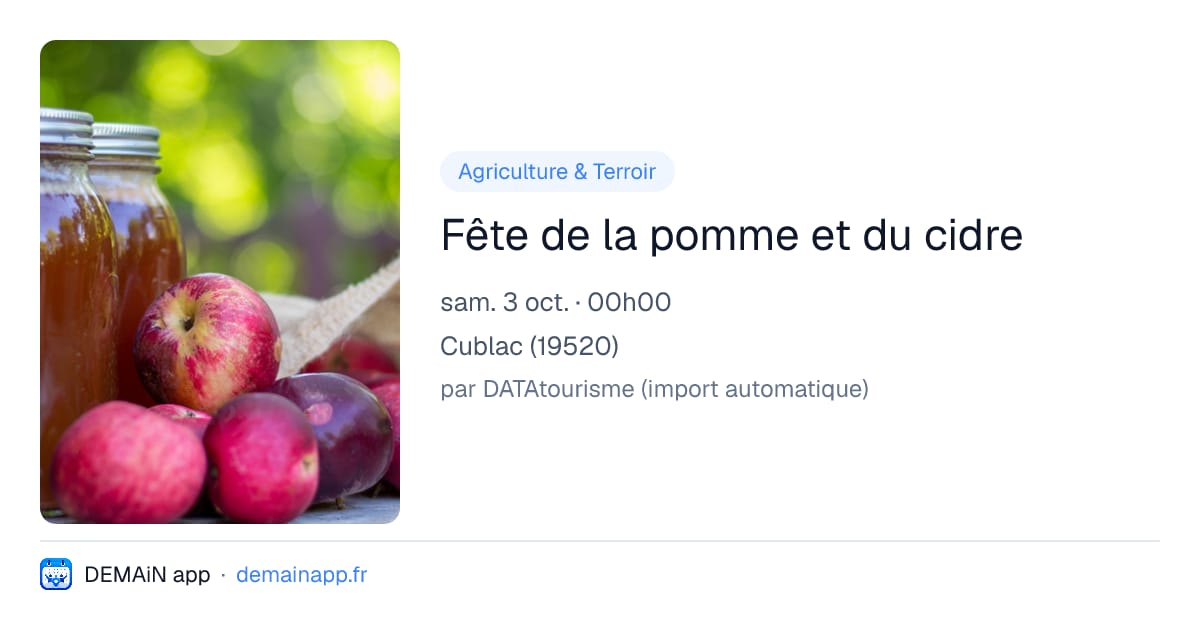 Fête de la pomme et du cidre — Cublac