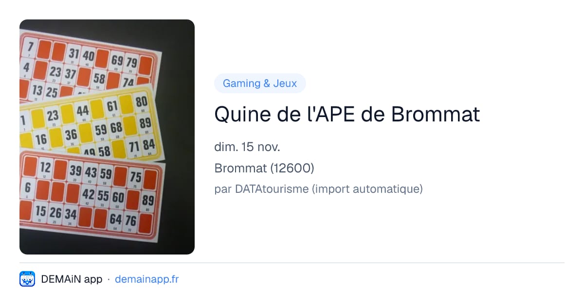 Quine de l'APE de Brommat — Brommat