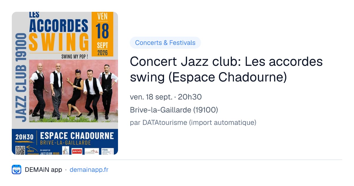 Concert Jazz club: Les accordes swing (Espace Chadourne) — Brive-la-Gaillarde