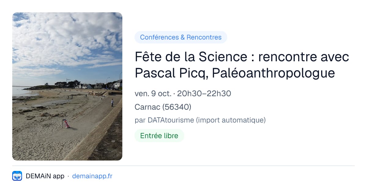 Fête de la Science : rencontre avec Pascal Picq, Paléoanthropologue — Carnac