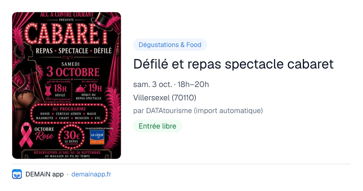 Défilé et repas spectacle cabaret — Villersexel