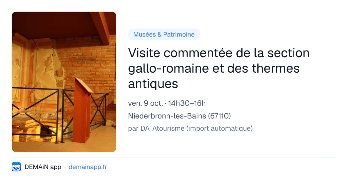 Visite commentée de la section gallo-romaine et des thermes antiques — Niederbronn-les-Bains