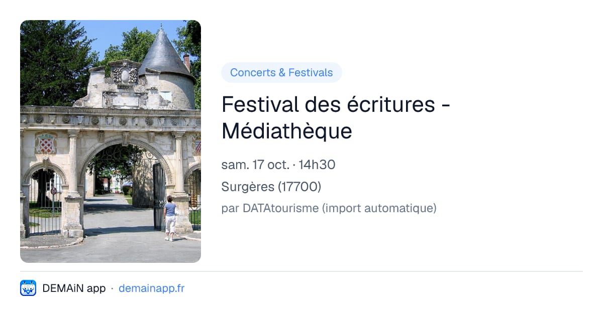 Festival des écritures - Médiathèque — Surgères