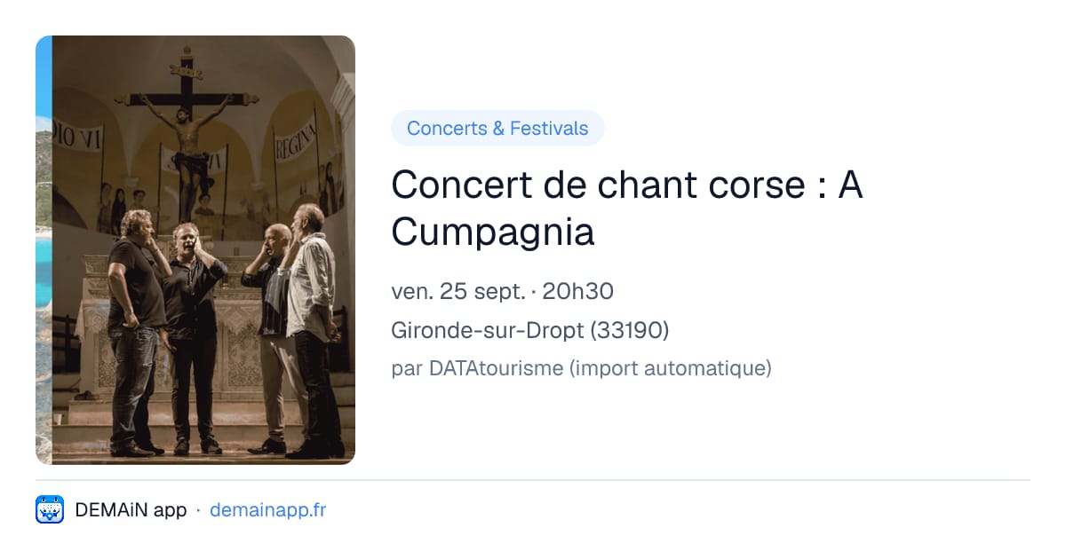 Concert de chant corse : A Cumpagnia — Gironde-sur-Dropt