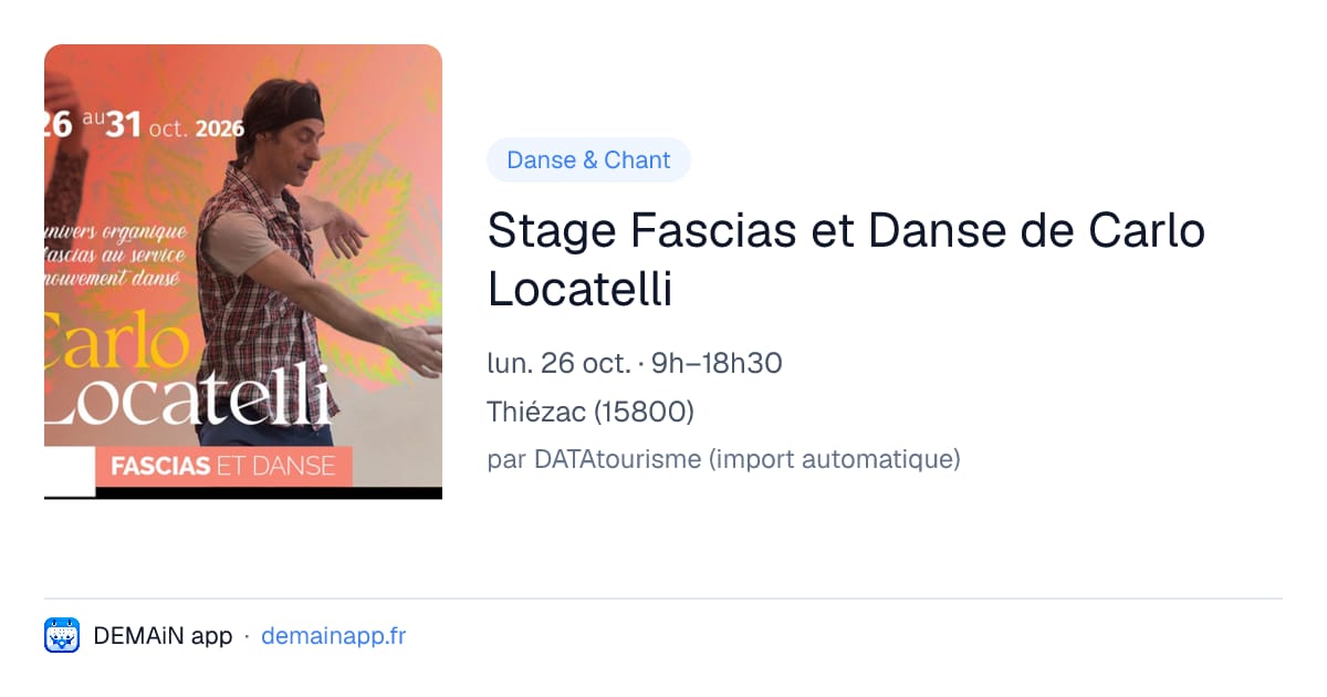 Stage Fascias et Danse de Carlo Locatelli — Thiézac
