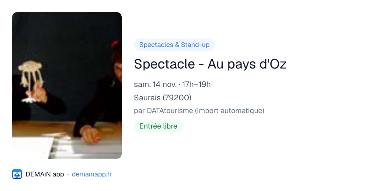 Spectacle - Au pays d'Oz — Saurais