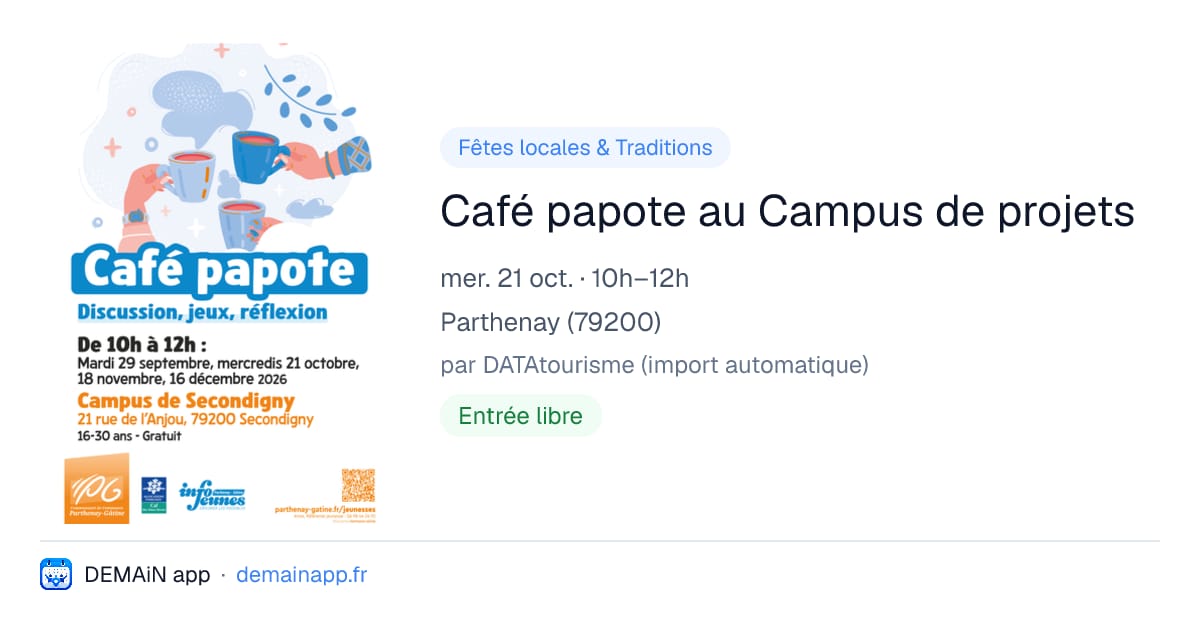 Café papote au Campus de projets — Parthenay