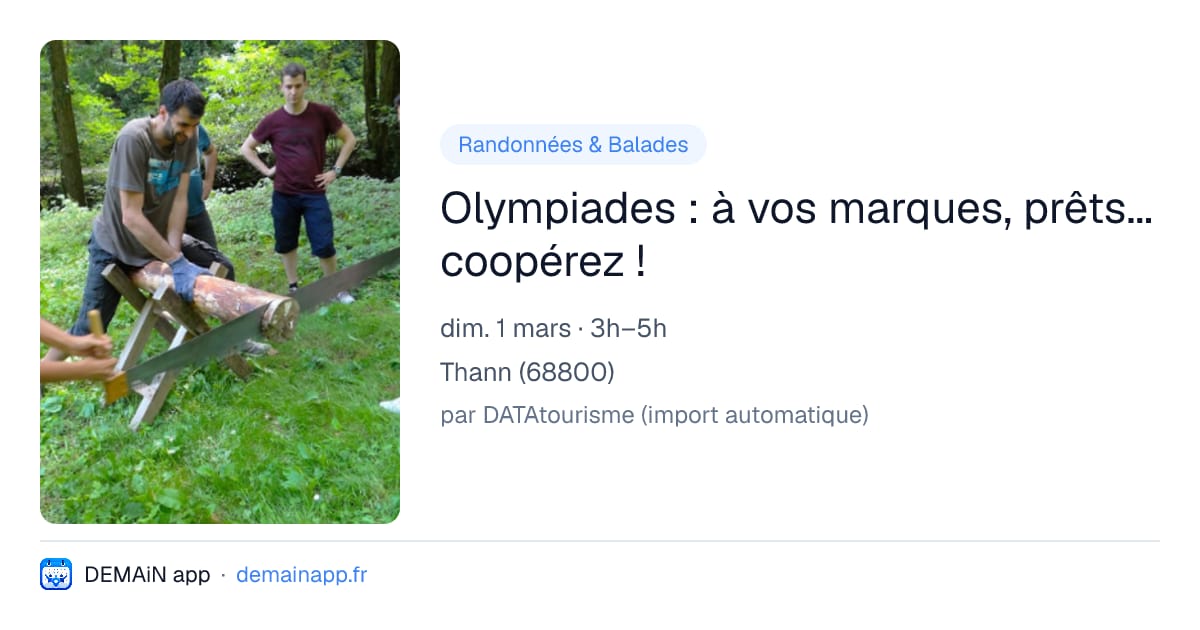 Olympiades : à vos marques, prêts... coopérez ! — Thann