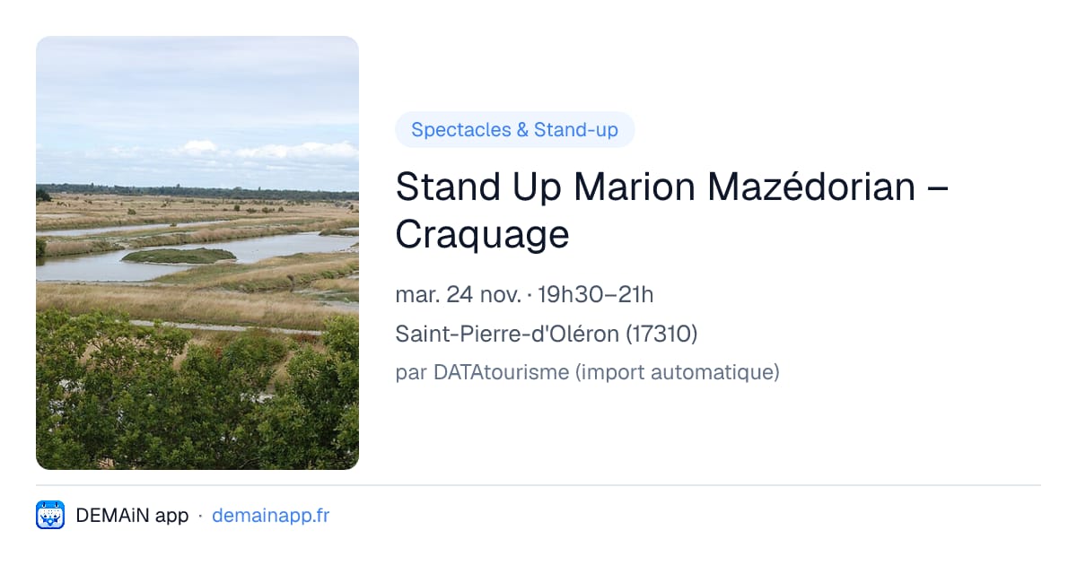 Stand Up Marion Mazédorian – Craquage — Saint-Pierre-d'Oléron