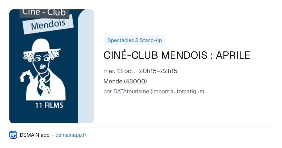CINÉ-CLUB MENDOIS : APRILE — Mende
