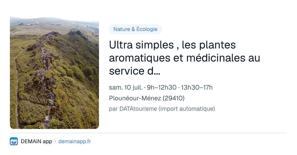Ultra simples , les plantes aromatiques et médicinales au service des sports d'endurance — Plounéour-Ménez
